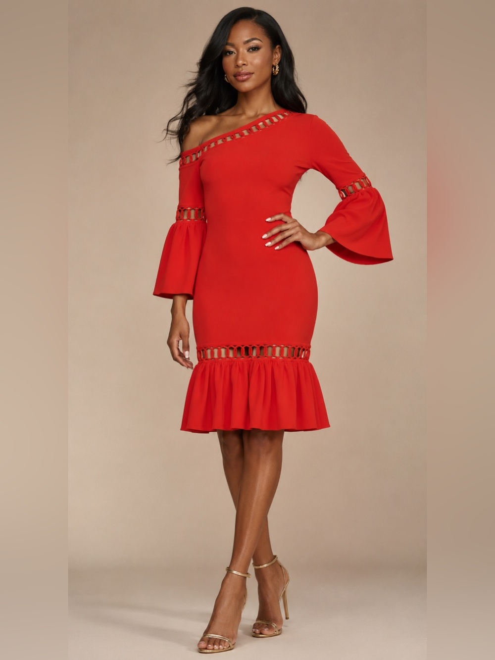 Jonathan Simkhai
One-Shoulder Midi Length Dress
Red | Size: S